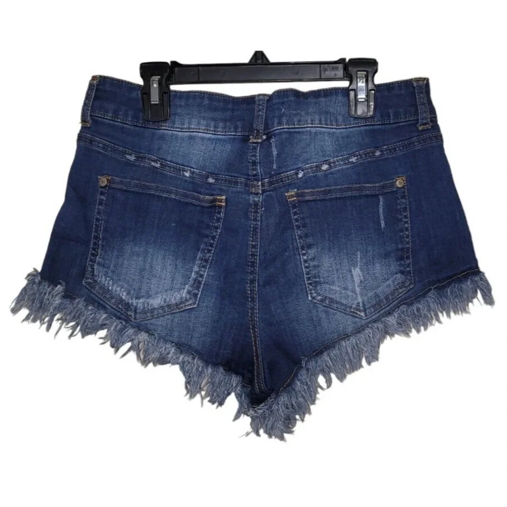 Anthropologie‎ Altard State Shorts Womens 7 Cut Off Blue Denim Distressed Jean